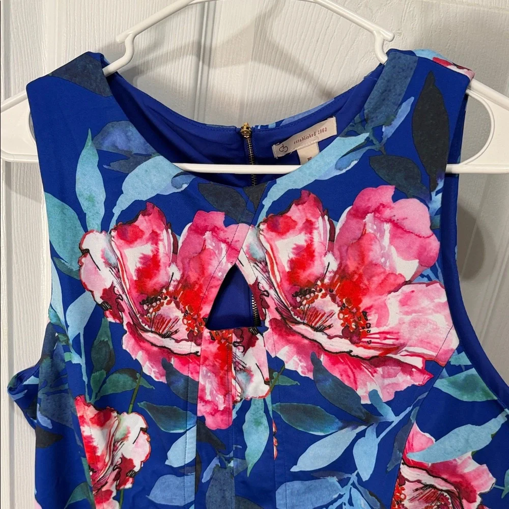 Dress Barn Blue Floral Midi Dress - Picture 5 of 6